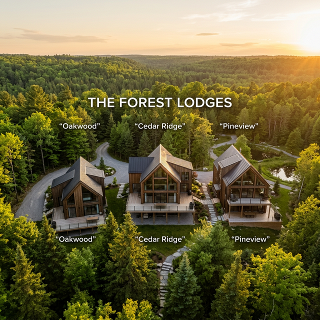 Casas modernas rodeadas de naturaleza